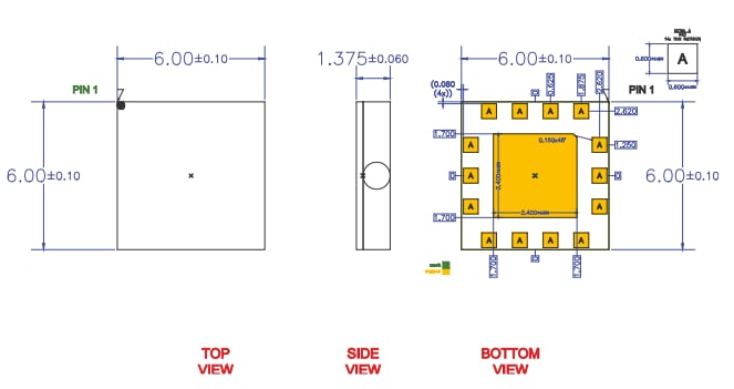 機械図面 - Qorvo QPC7335可変イコライザ